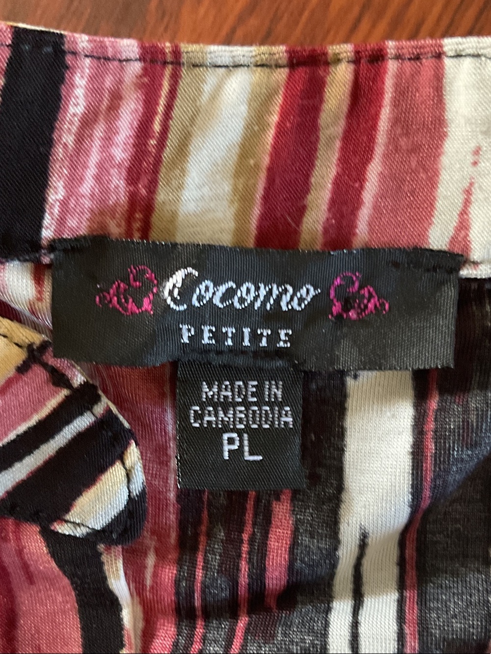 Cocomo Petite Vertical Stripe Blouse in Pink, Black & Cream - Picture 2 of 5